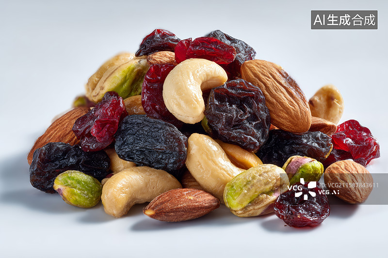 【AI数字艺术】混合坚果干果健康零食图片素材