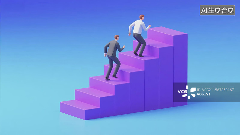 【AI数字艺术】团队协作攀登图片素材