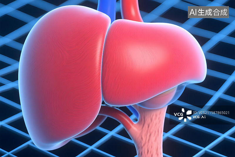 【AI数字艺术】肝脏3D渲染图片素材