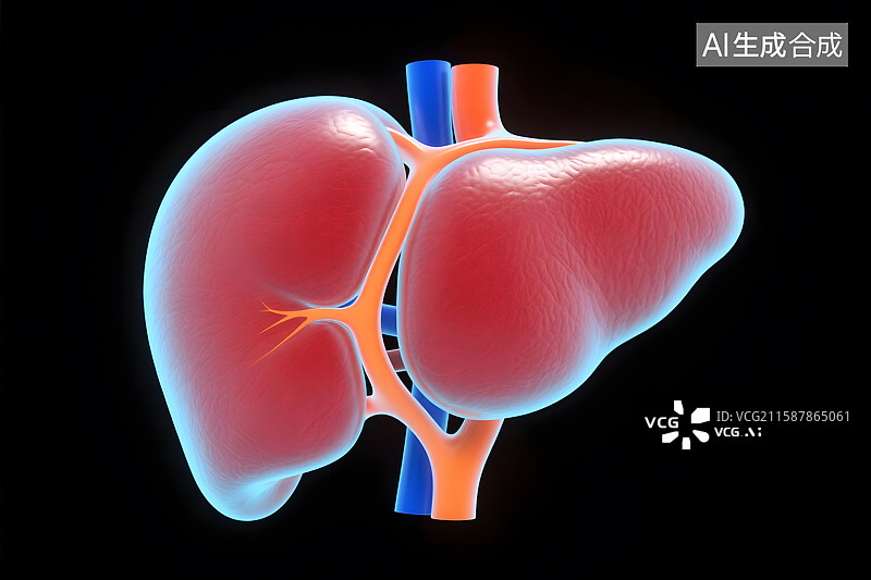 【AI数字艺术】肝脏3D渲染图片素材
