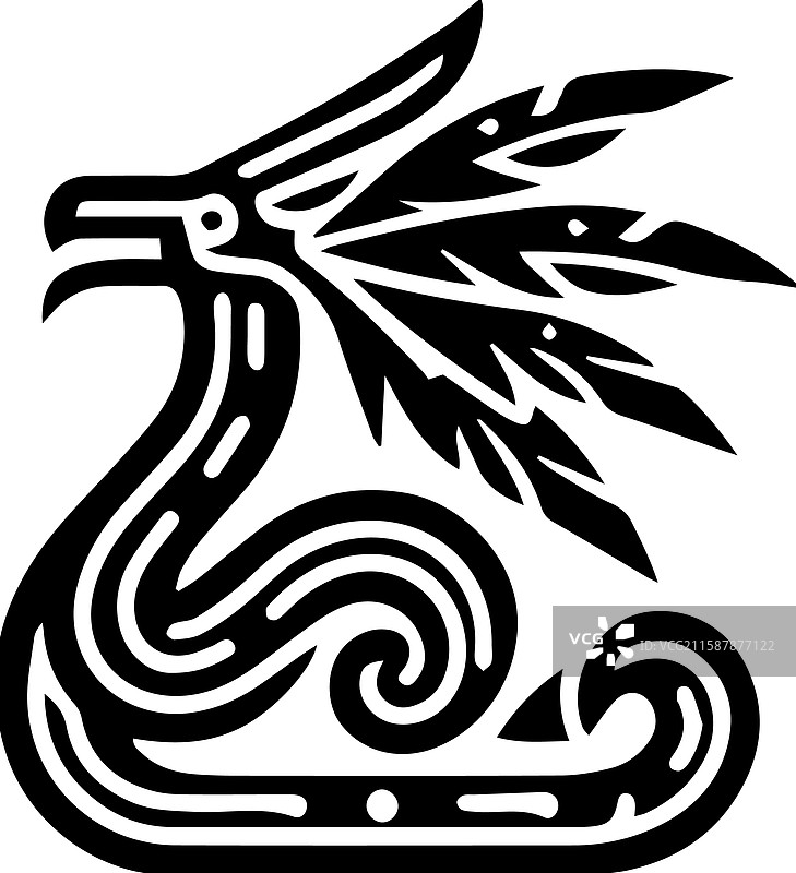 羽蛇神奎兹尔科亚特尔部落艺术风格图片素材