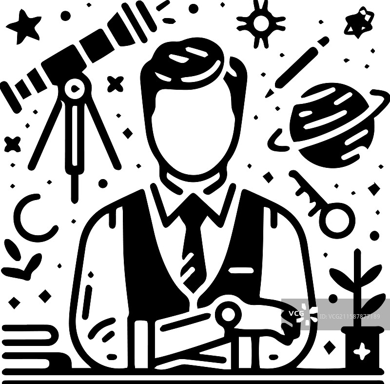 教师天文学部落艺术风格雕刻标志图片素材
