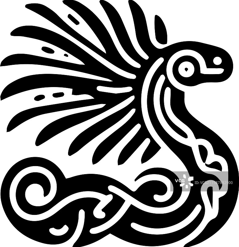 羽蛇神奎兹尔科亚特尔部落艺术风格图片素材
