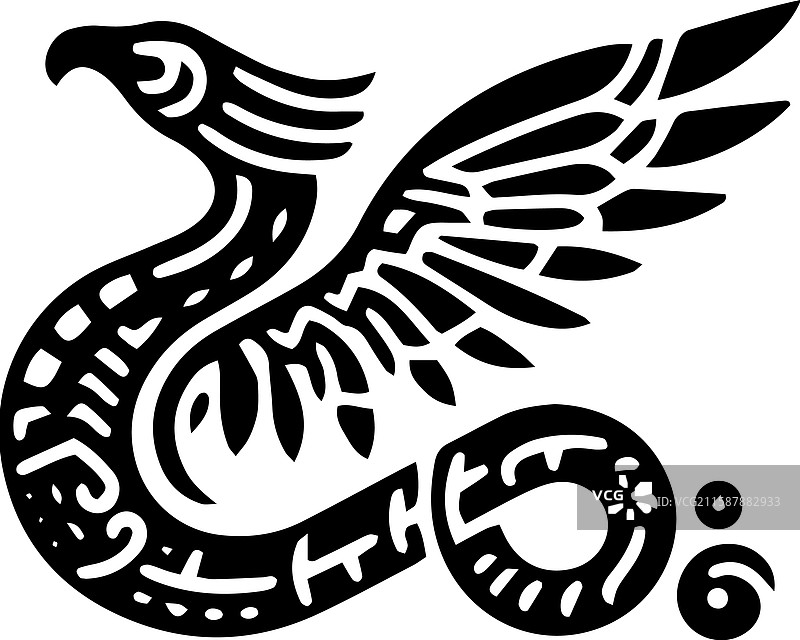 羽蛇神奎兹尔科亚特尔部落艺术风格图片素材