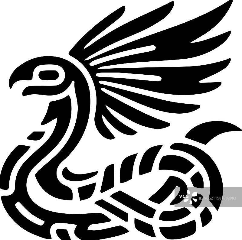 羽蛇神奎兹尔科亚特尔部落艺术风格图片素材