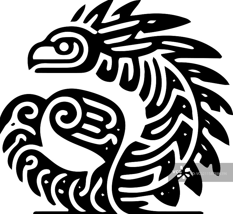 羽蛇神奎兹尔科亚特尔部落艺术风格图片素材