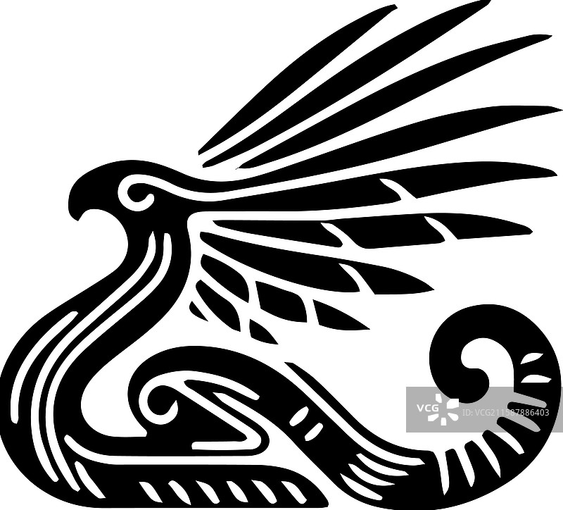 羽蛇神奎兹尔科亚特尔部落艺术风格图片素材