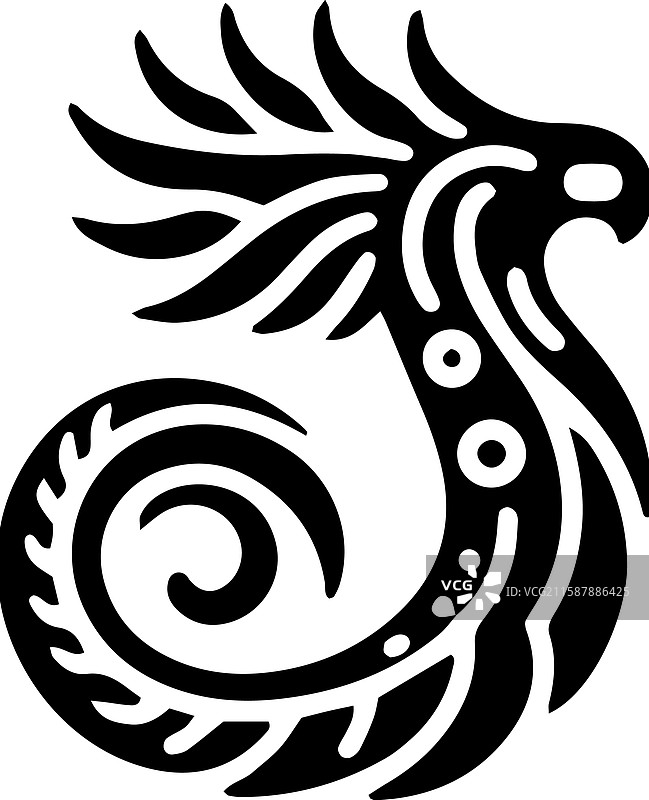 羽蛇神奎兹尔科亚特尔部落艺术风格图片素材