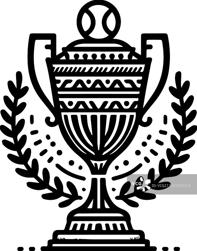 网球比赛奖杯标志的简单图标图片素材