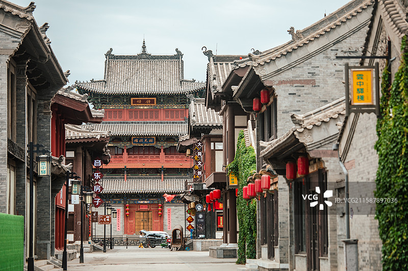 山西大同古城钟楼建筑景观图片素材