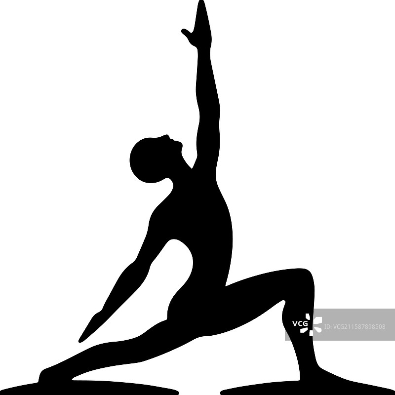 瑜伽战士的简单图标设计图片素材