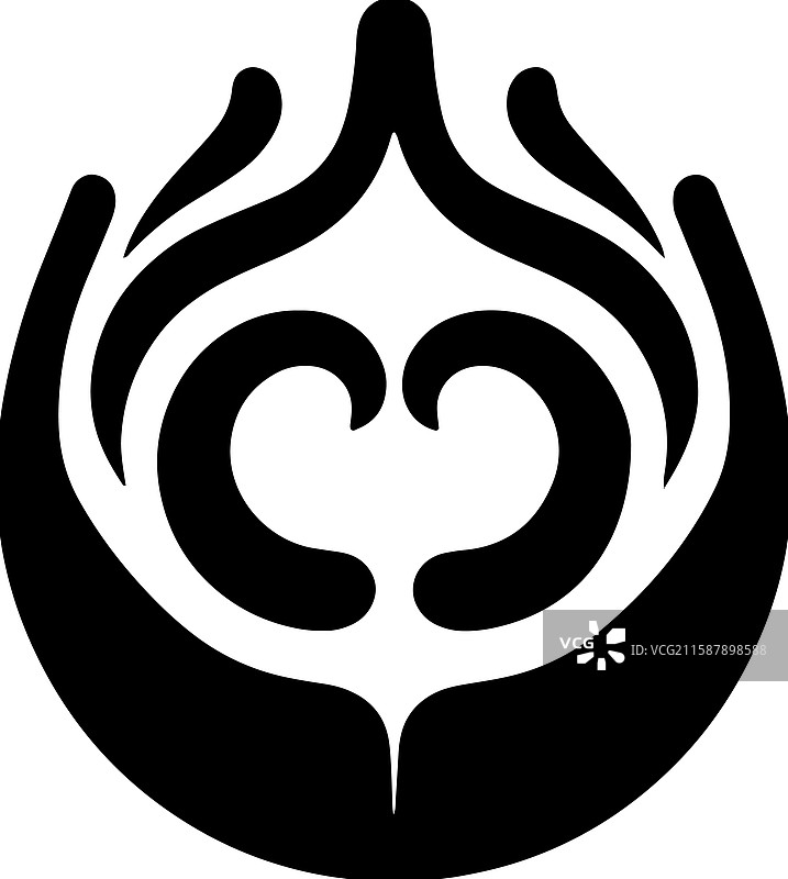 简单的瑜伽禅定手印冥想图标图片素材