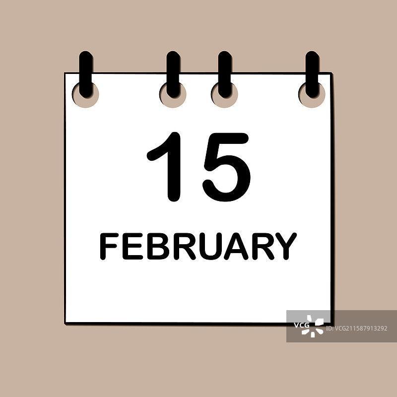 设计用的2月15日每日日历图标图片素材