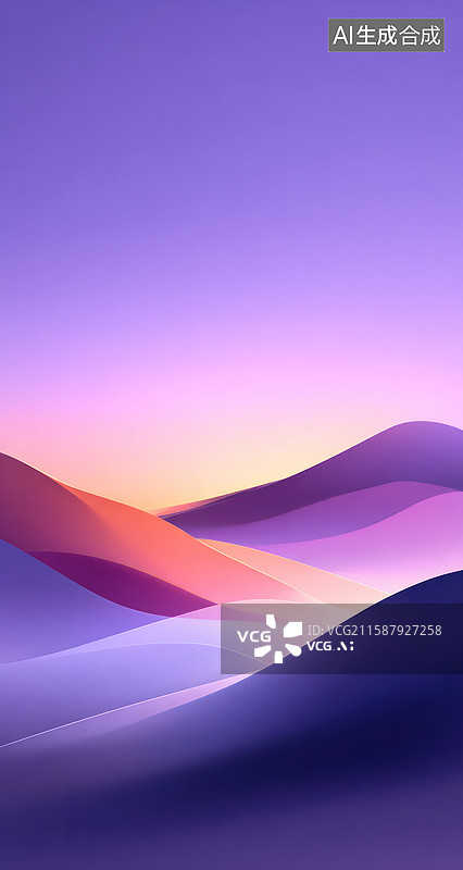 【AI数字艺术】抽象彩色渐变山峦风景图片素材