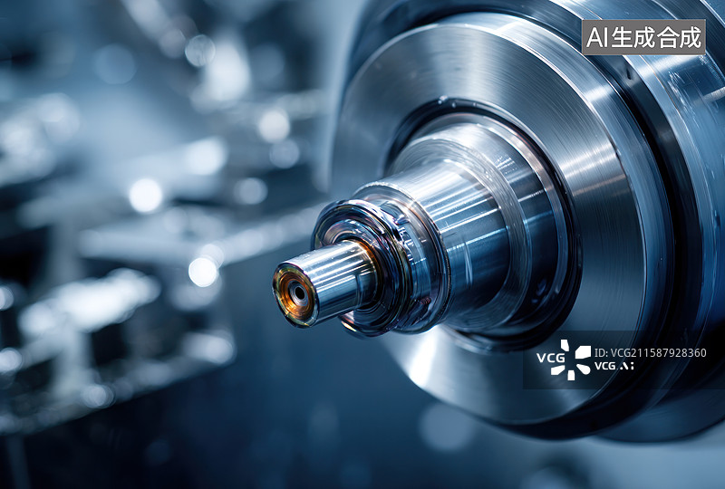 【AI数字艺术】精密工程零件的机械加工表面特写图片素材