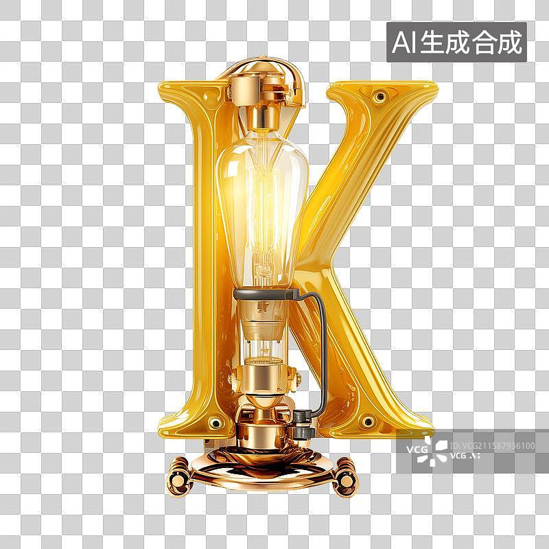 【AI数字艺术】黄金纯金的英文字母大写符号图片素材