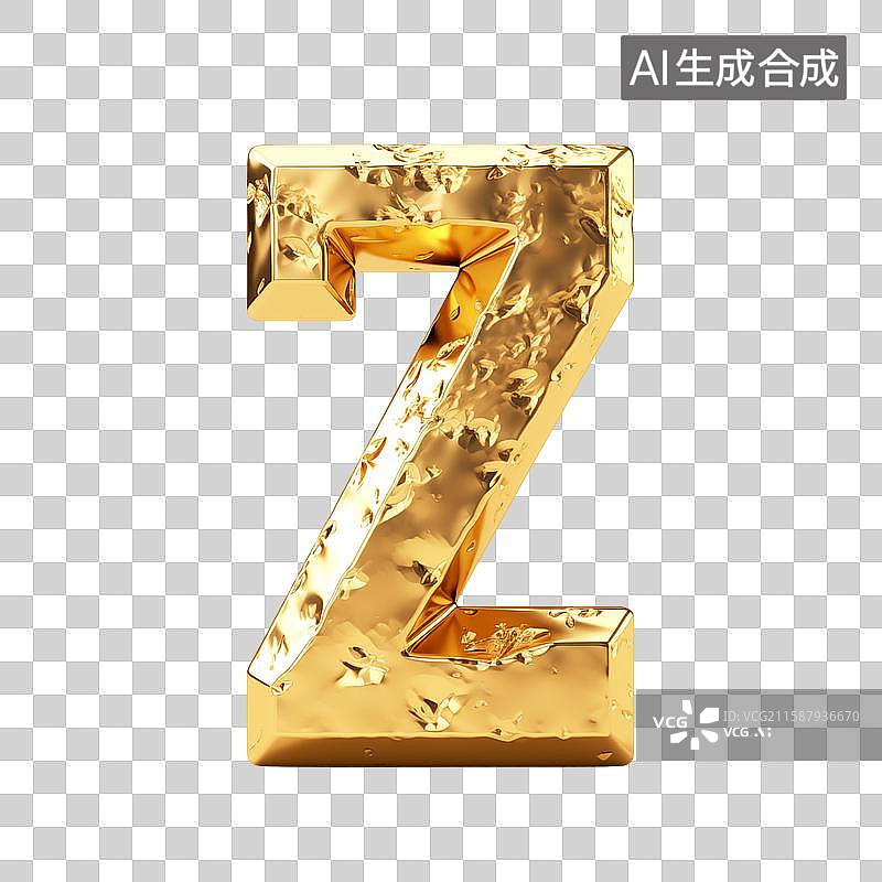 【AI数字艺术】一个黄金纯金的阿拉伯数字数学符号图片素材