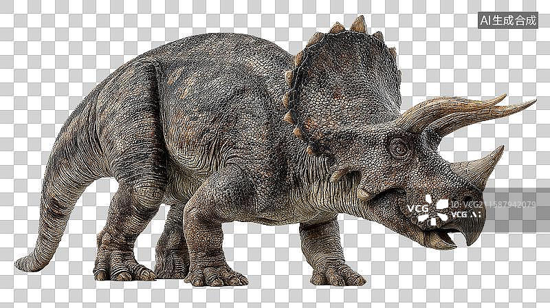 【AI数字艺术】三觭龙的侧面视图图片素材