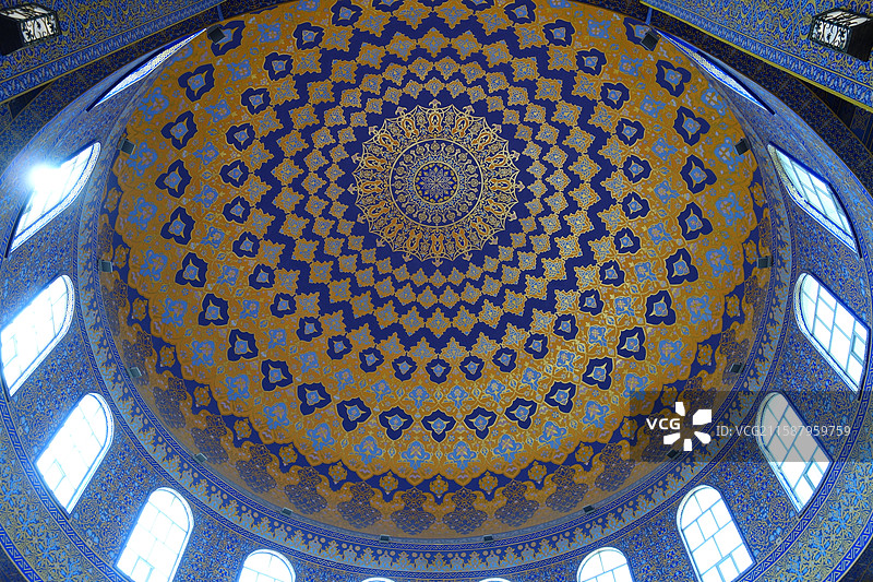 宁夏银川市永宁县中华回乡文化园宁夏川民俗园：金色礼仪大殿图片素材