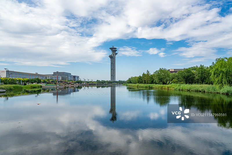 北京奥林匹克公园与奥林匹克塔图片素材