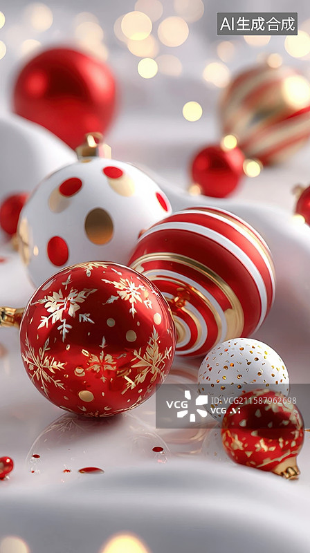 【AI数字艺术】圣诞装饰球图片素材