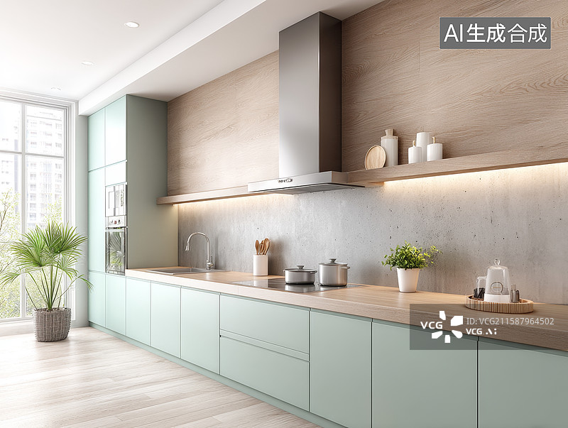 【AI数字艺术】现代简约厨房设计图片素材