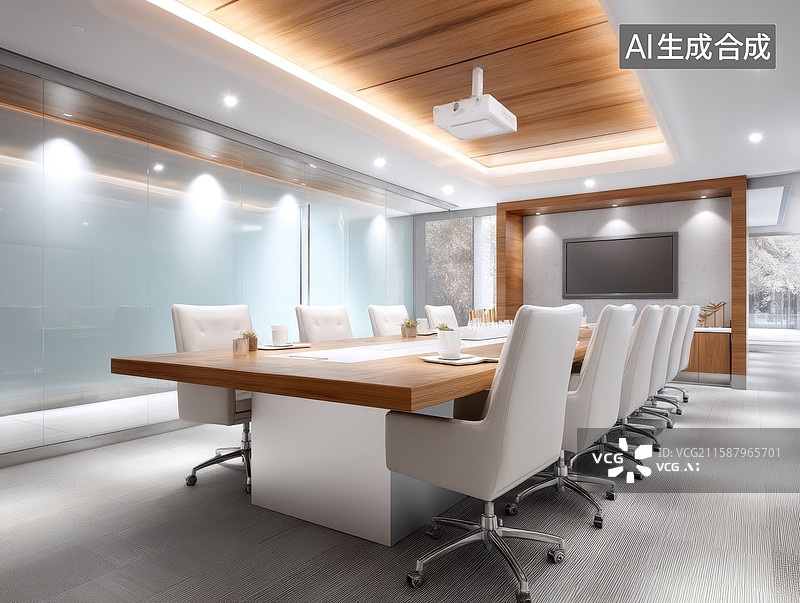 【AI数字艺术】现代简约会议室图片素材