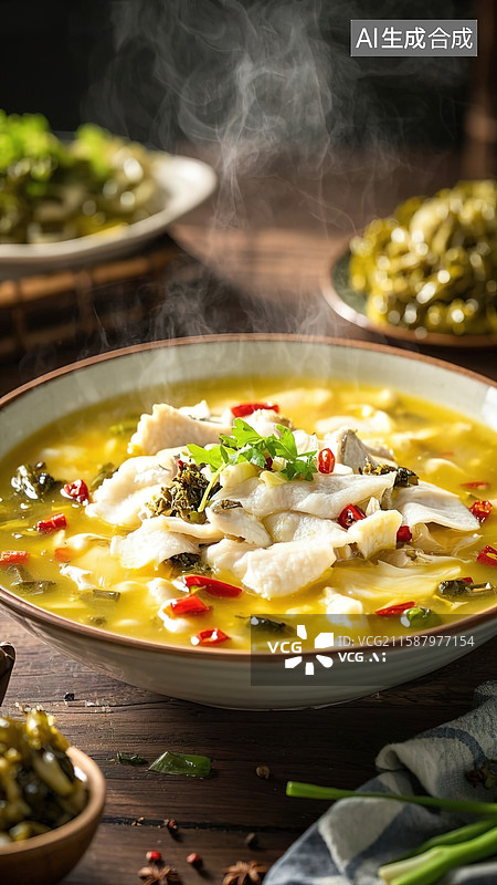 【AI数字艺术】鲜香酸菜鱼图片素材