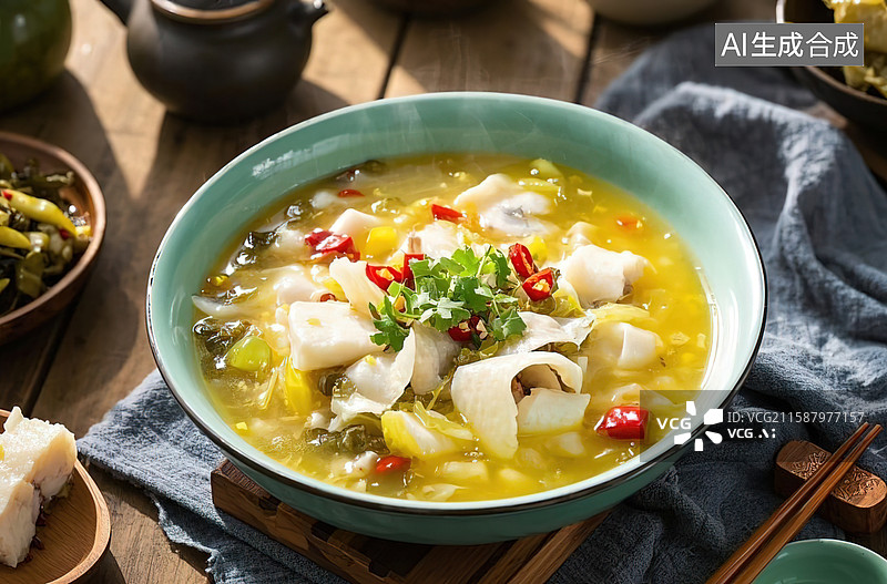 【AI数字艺术】鲜香酸菜鱼图片素材
