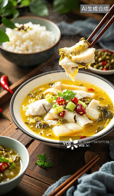 【AI数字艺术】鲜香酸菜鱼图片素材