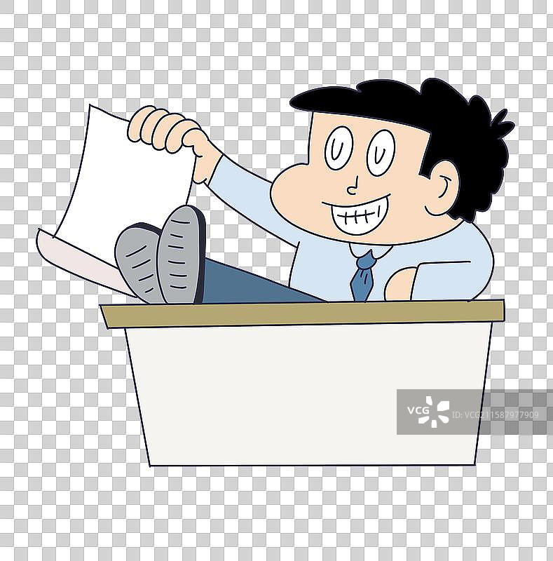 伏案傲慢的卡通职场人士图片素材