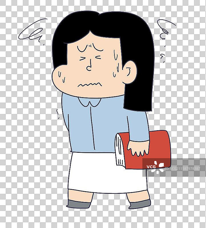 焦虑拿着书的女性老师教师图片素材