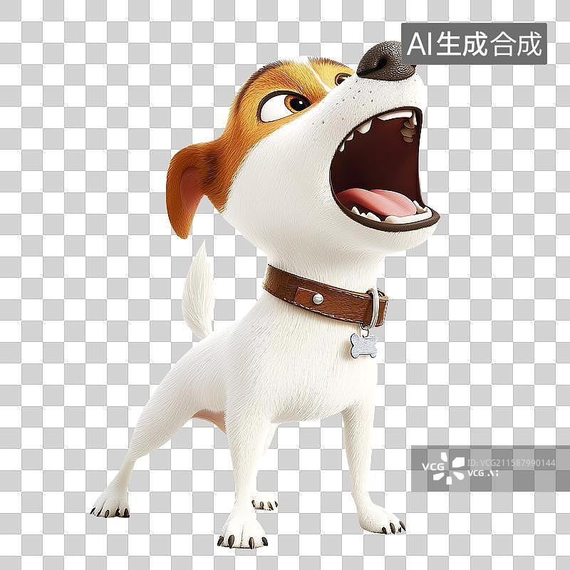 【AI数字艺术】3D卡通 狂吠的恶犬图片素材