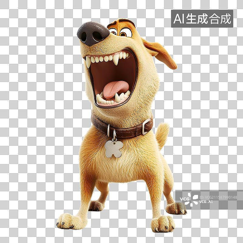 【AI数字艺术】3D卡通 狂吠的恶犬图片素材