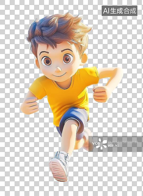 【AI数字艺术】奔跑冲刺的男孩图片素材
