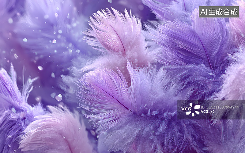 【AI数字艺术】紫色羽毛背景图片素材