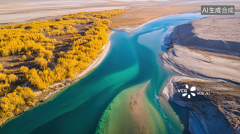 【AI数字艺术】梦幻海岸：自然色彩的完美交融图片素材