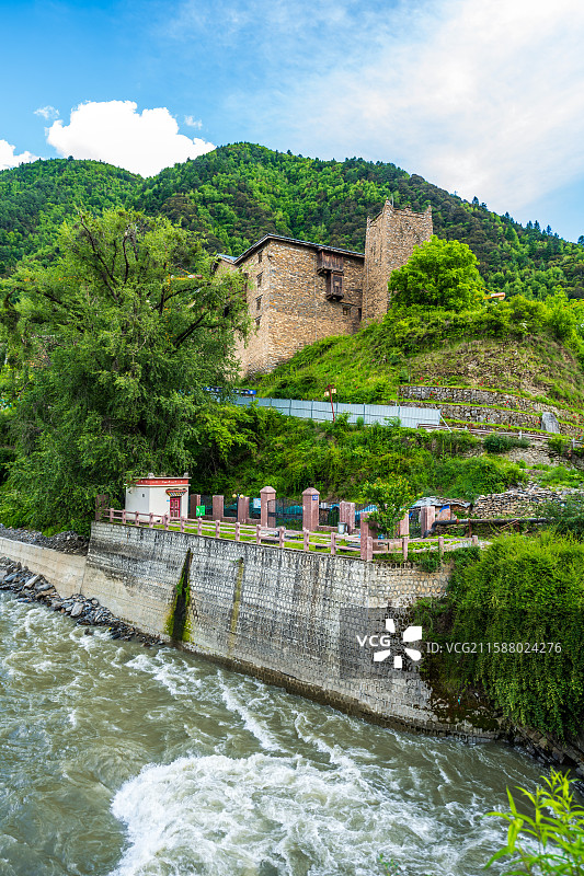 四川马尔康卓克基土司官寨，四川阿坝图片素材