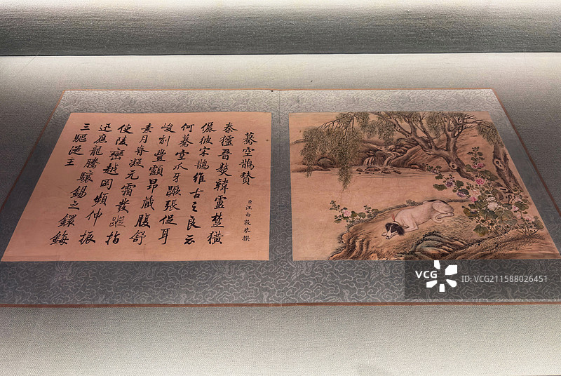 故宫博物院藏清艾启蒙《十骏犬图》摹本图片素材