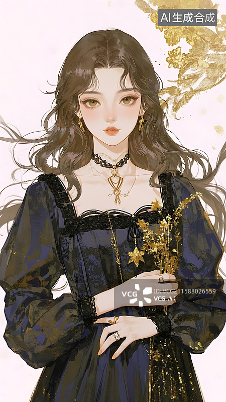 【AI数字艺术】梦幻少女肖像，处女座拟人图片素材