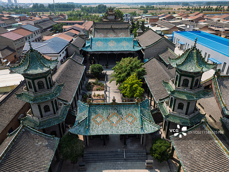 河南焦作沁阳水南关清真寺，始建于元代，完全中式风格的清真寺图片素材