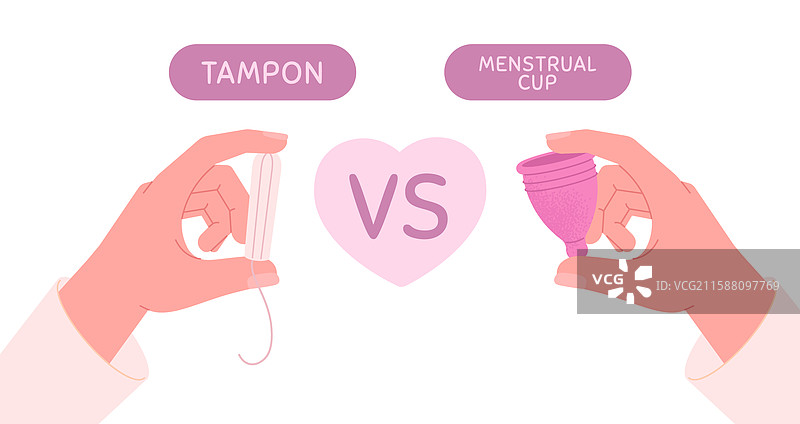 女性卫生保护用品，适用于月经期图片素材