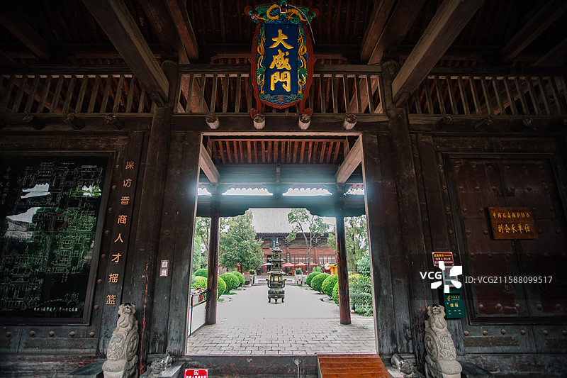 山西平遥古城，平遥文庙大成门古建筑外观图片素材