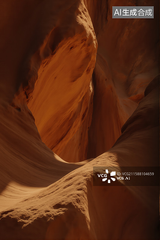 【AI数字艺术】峡谷内部的柔和光影图片素材