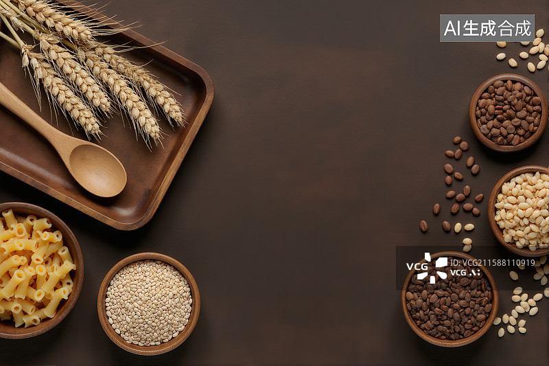 【AI数字艺术】谷物与豆类的静物组合图片素材
