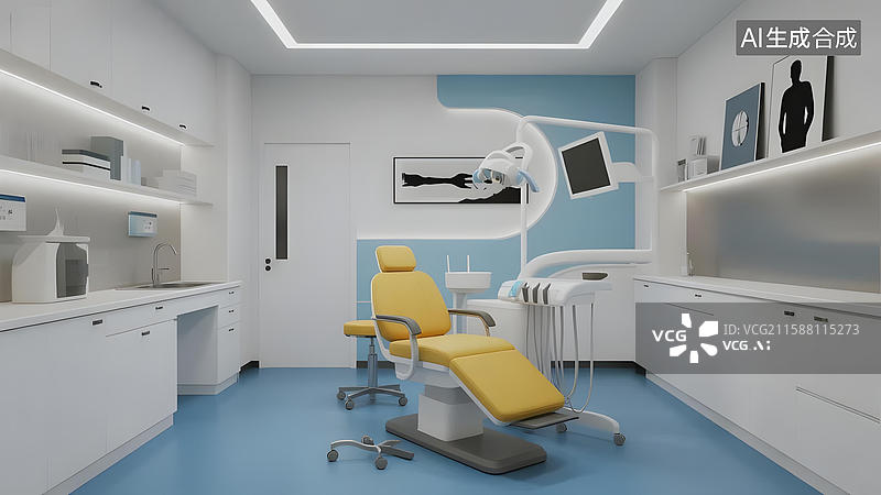 【AI数字艺术】现代化牙科诊所内部设计图片素材