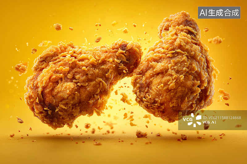 【AI数字艺术】香脆金黄的炸鸡块图片素材