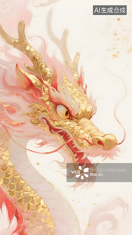 【AI数字艺术】金色神龙图片素材