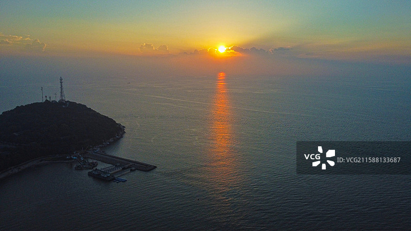 秦山岛日出图片素材