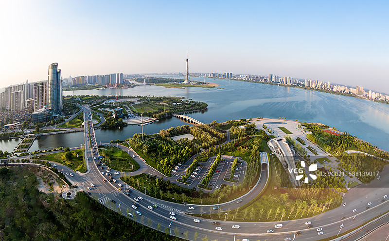 山东省临沂市临沂沂河三河口地标风景图片素材
